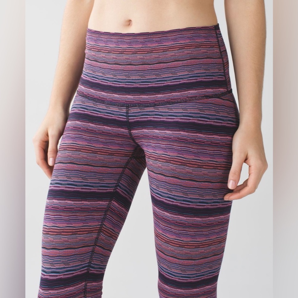 Lululemon Wunder Under Pant (Hi-Rise)Space Dye Twist Naval Blue Very Lig…